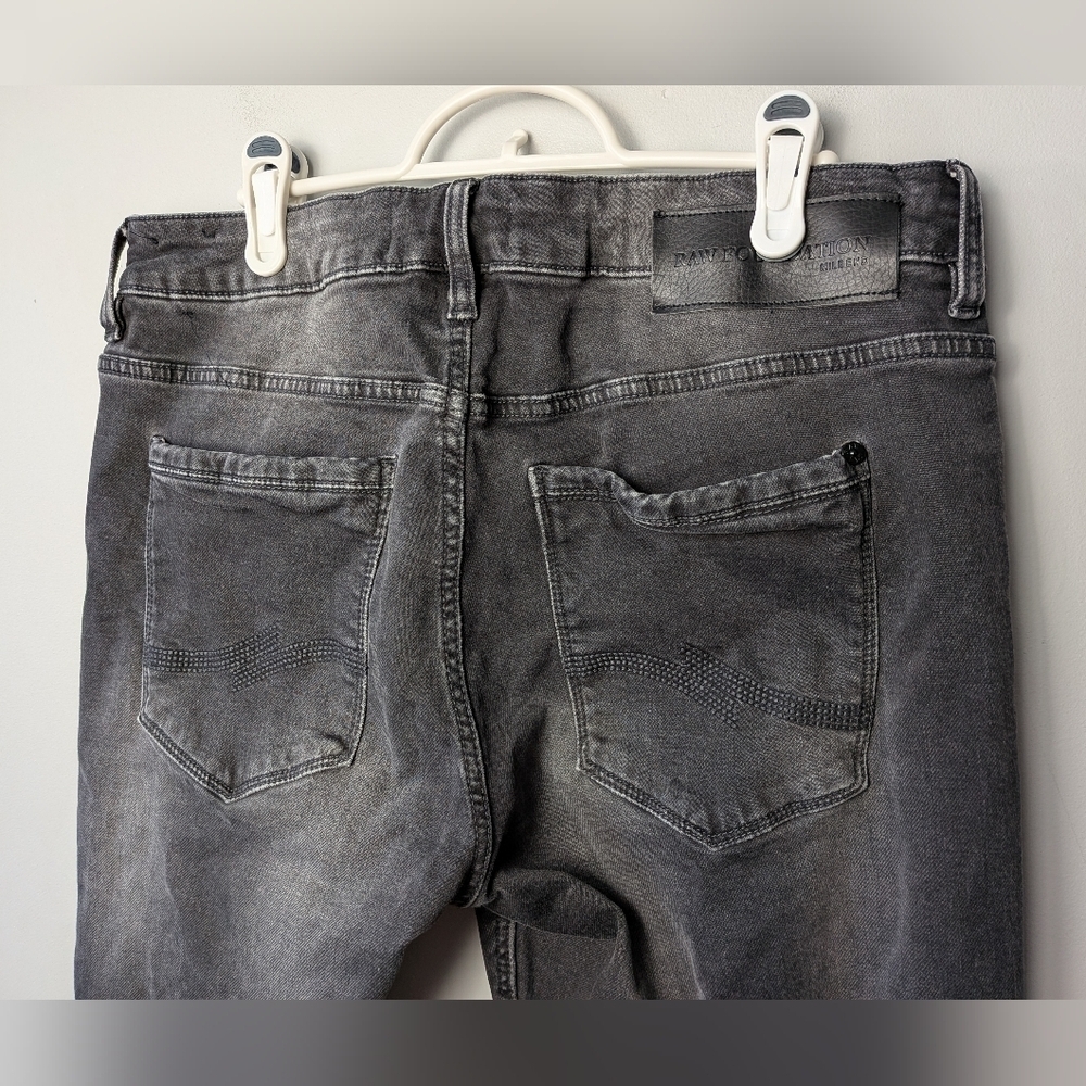 RAW Foundation Mile End Jeans Pants For Men Size 31 Gray Black Stretch Regular - Picture 7 of 12